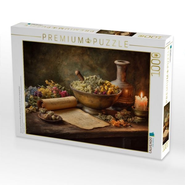 Produktbild: CALVENDO Puzzle Zwischen vertrockneten Bl&uuml;ten und Schatten fl&uuml;stert die Zeit von Verg&auml;nglichkeit | 1000 Teile Lege-Gr&ouml;&szlig;e 64x48cm Foto-Puzzle f&uuml;r gl&uuml;ck