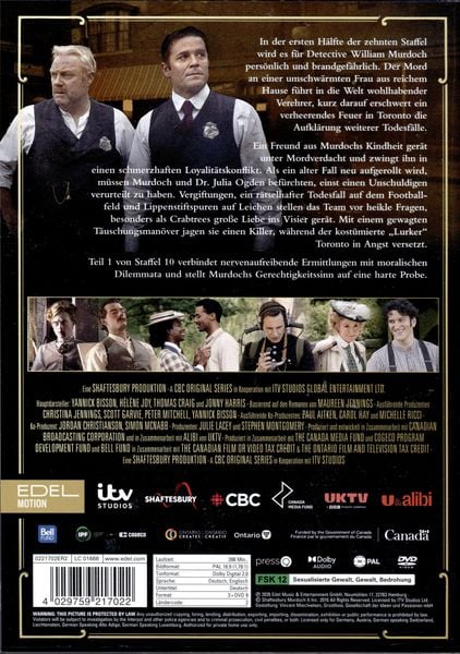 Produktbild: Murdoch Mysteries - Staffel 10 - Teil 1 [2 DVDs]