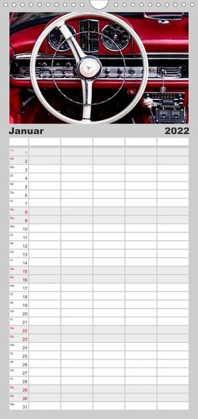 Produktbild: Familienplaner Oldtimer - Cockpits vergangener Zeiten (Wandkalender 2022 , 21 cm x 45 cm, hoch)