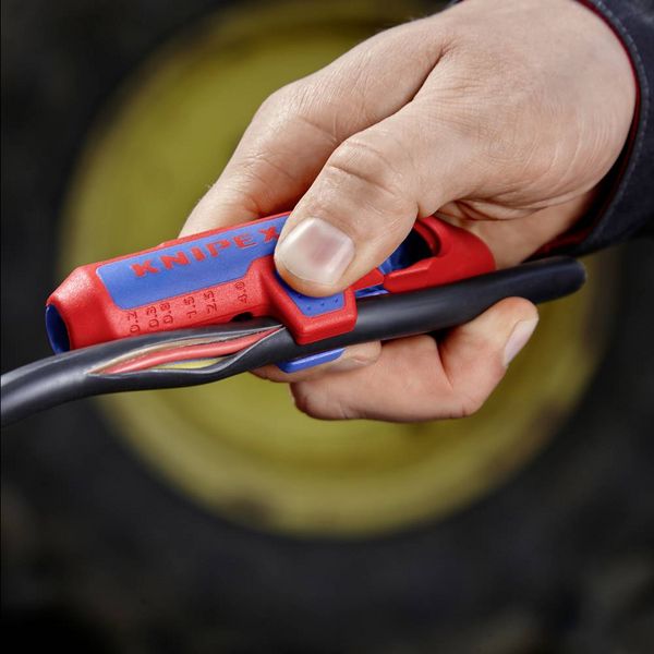 Produktbild: Knipex 16 95 03 SB ErgoStrip&reg; PV Abmantelungswerkzeug Abmantelungsmesser Geeignet f&uuml;r Rundkabel, Solarkabel 4 bis 6 mm