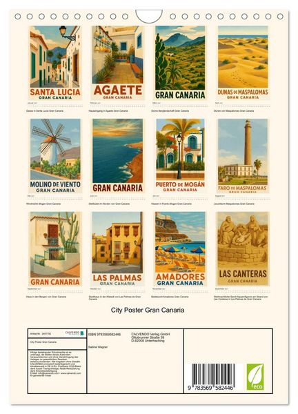 Produktbild: City Poster Gran Canaria (Wandkalender 2027 DIN A4 hoch), CALVENDO Monatskalender