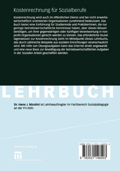 Produktbild: Kostenrechnung f&uuml;r Sozialberufe