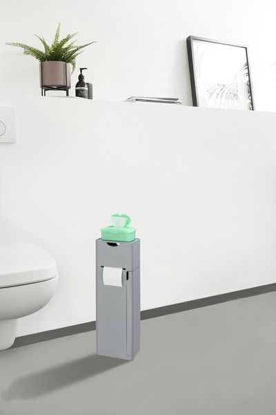 Produktbild: Stand WC-Garnitur Mod. Imon 6 in 1 Grau matt, mit Ablage