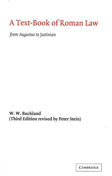Produktbild: A Text-Book of Roman Law
