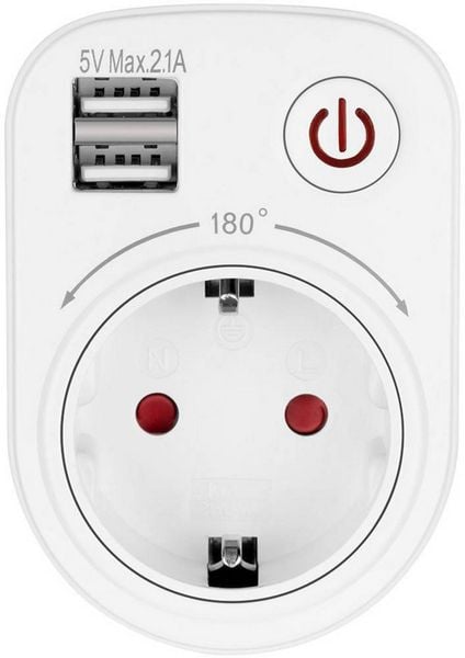 Produktbild: LEDmaxx 106649 Zwischensteckdose mit USB