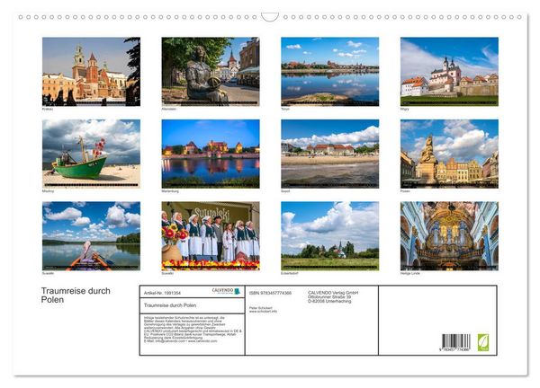 Produktbild: Traumreise durch Polen (Wandkalender 2026 DIN A2 quer), CALVENDO Monatskalender