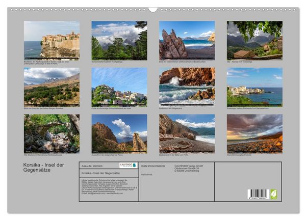 Produktbild: Korsika - Insel der Gegens&auml;tze (Wandkalender 2026 DIN A2 quer), CALVENDO Monatskalender