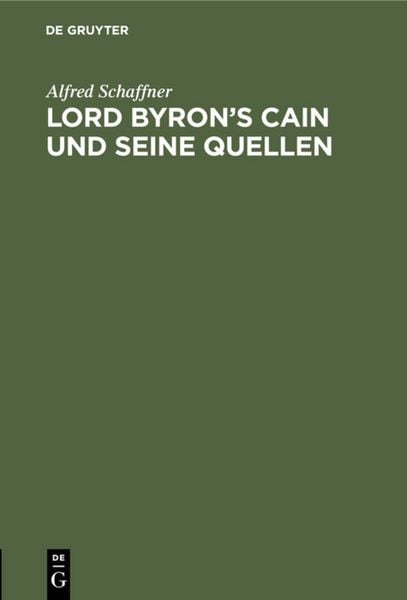 Produktbild: Lord Byron's Cain und seine Quellen