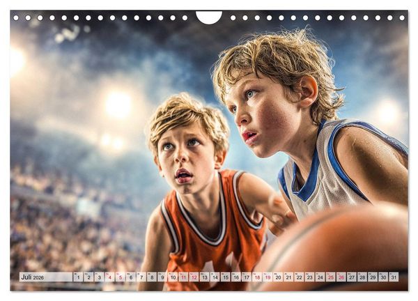 Produktbild: Basketball - Kids in Action (Wandkalender 2026 DIN A4 quer), CALVENDO Monatskalender