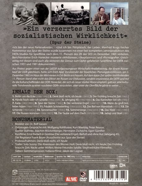 Produktbild: DEFA-Verboten! (Filmjuwelen) - Das 11. Plenum des ZK der SED und 19 Verbotsfilme: ungek&uuml;rzt und restauriert [19 DVDs]