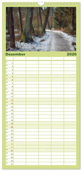Produktbild: Familienplaner 2026 - Waldkalender mit 5 Spalten (Wandkalender, 21 x 45 cm) CALVENDO