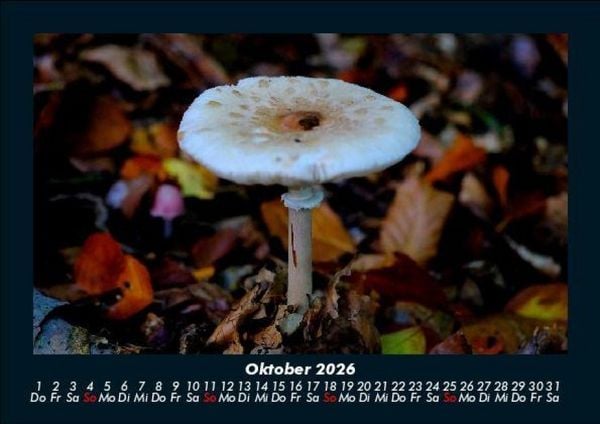 Produktbild: Pilzkalender 2026 Fotokalender DIN A5