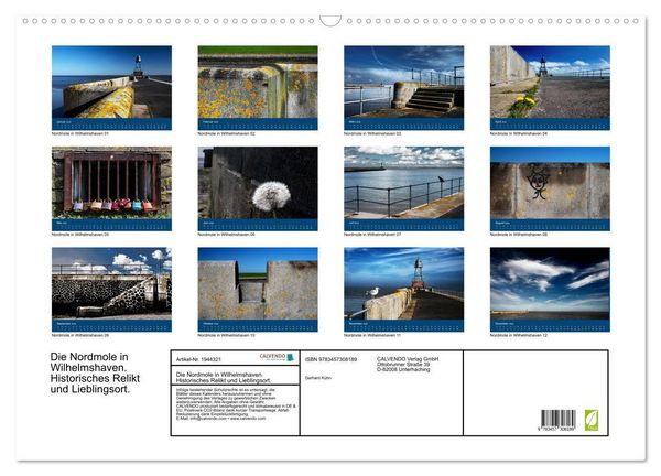 Produktbild: Die Nordmole in Wilhelmshaven. Historisches Relikt und Lieblingsort. (Wandkalender 2026 DIN A2 quer), CALVENDO Monatskalender