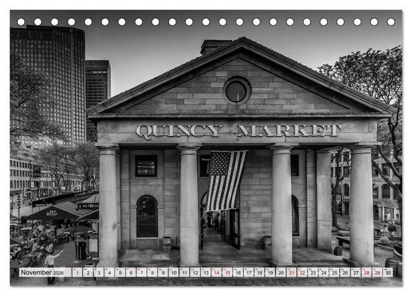 Produktbild: BOSTON Monochrome Stadtansichten (Tischkalender 2026 DIN A5 quer), CALVENDO Monatskalender