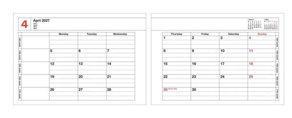 Produktbild: MARK'S 2027 Notebook Calendar XS // Ivory