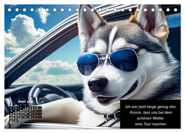 Produktbild: Der tierisch lustige Husky Kalender (Tischkalender 2026 DIN A5 quer), CALVENDO Monatskalender