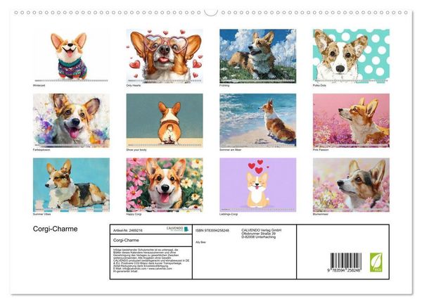 Produktbild: Corgi-Charme (hochwertiger Premium Wandkalender 2027 DIN A2 quer), Kunstdruck in Hochglanz