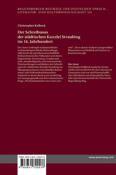 Produktbild: Der Schreibusus der staedtischen Kanzlei Straubing im 14. Jahrhundert