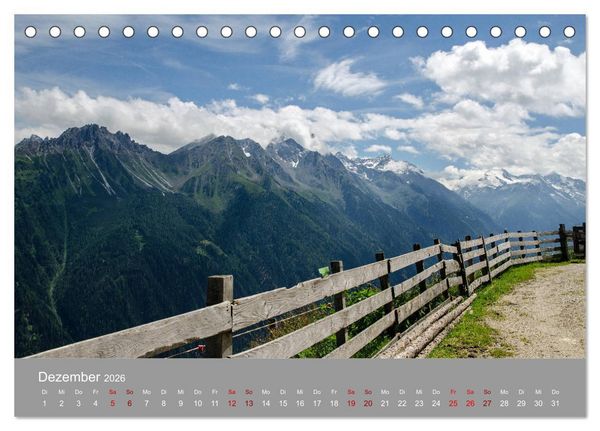 Produktbild: Das Stubaital in Tirol - Gipfelsturm und Gletscherseen (Tischkalender 2026 DIN A5 quer), CALVENDO Monatskalender