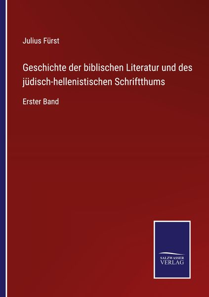 Produktbild: Geschichte der biblischen Literatur und des j&uuml;disch-hellenistischen Schriftthums