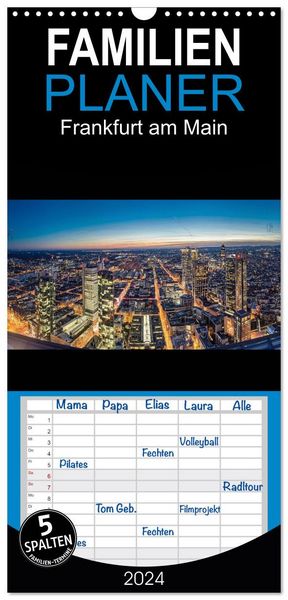 Produktbild: Familienplaner 2026 - Frankfurt am Main mit 5 Spalten (Wandkalender, 21 x 45 cm) CALVENDO