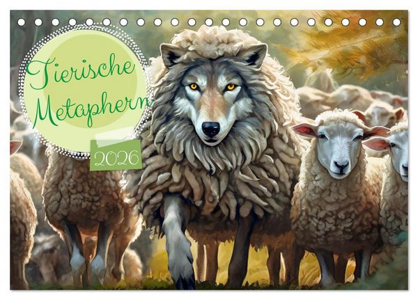Produktbild: Tierische Metaphern (Tischkalender 2026 DIN A5 quer), CALVENDO Monatskalender