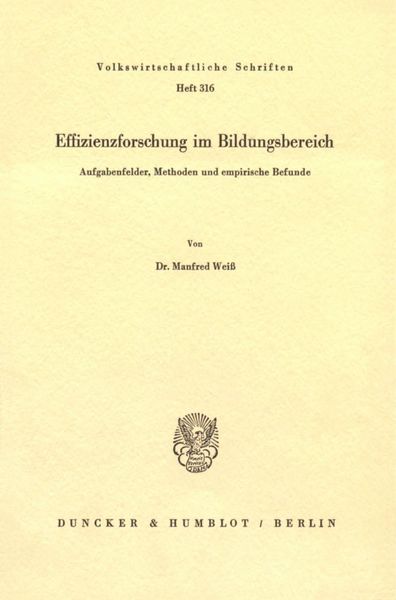 Produktbild: Effizienzforschung im Bildungsbereich.