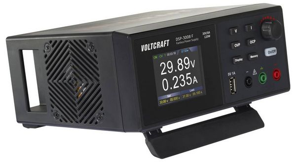 Produktbild: VOLTCRAFT DSP-3008 F Labornetzger&auml;t passiv gek&uuml;hlt 0 - 30 V 0 - 8 A 120 W l&uuml;fterlos USB Anzahl Ausg&auml;nge 1 x