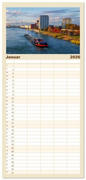 Produktbild: Familienplaner 2026 - Mannheim, meine Stadt mit 5 Spalten (Wandkalender, 21 x 45 cm) CALVENDO