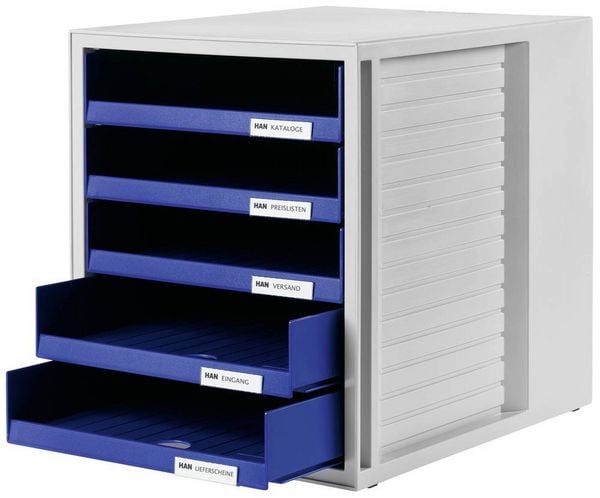 Produktbild: HAN 1401-14 Schubladenbox Lichtgrau DIN A4 Anzahl der Schubf&auml;cher: 5