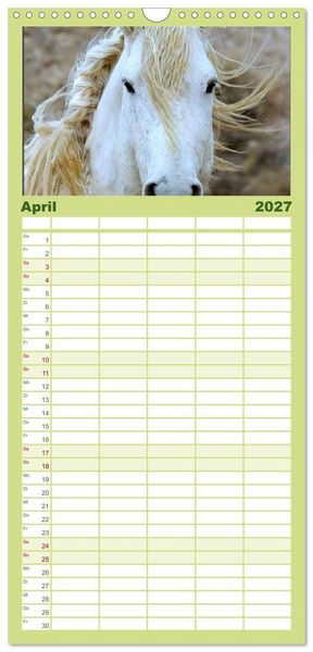 Produktbild: Familienplaner 2027 - Wilde Pferde &bull; Mustangs in USA mit 5 Spalten (Wandkalender, 21 x 45 cm) CALVENDO