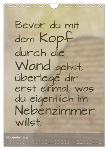 Produktbild: Heute ist ein guter Tag (Wandkalender 2026 DIN A4 hoch), CALVENDO Monatskalender