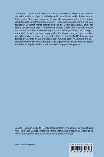 Produktbild: Die Umsetzung universeller Menschenrechtsvertr&auml;ge in Deutschland
