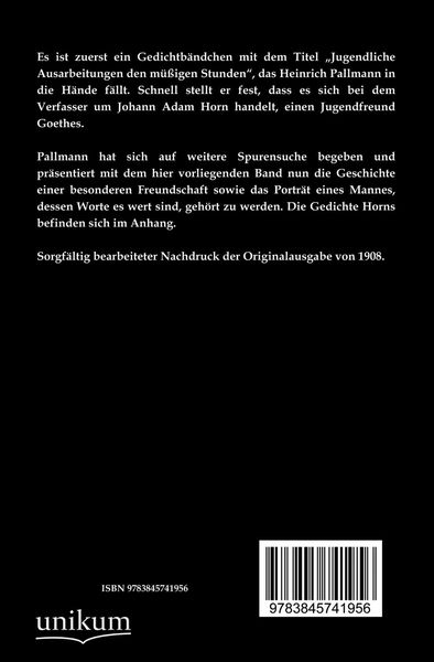 Produktbild: Johann Adam Horn, Goethes Jugendfreund