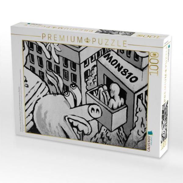 Produktbild: CALVENDO Puzzle Ein Motiv aus dem Kalender Schwarz Wei&szlig;e Graffiti Impressionen aus Bielefeld | 1000 Teile Lege-Gr&ouml;&szlig;e 64x48cm Foto-Puzzle f&uuml;r gl&uuml;ckliche Stunden