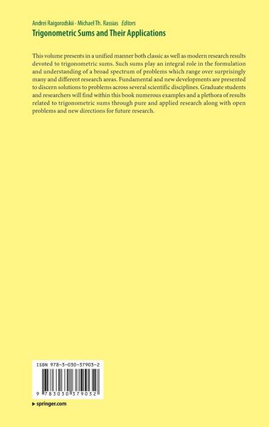 Produktbild: Trigonometric Sums and Their Applications
