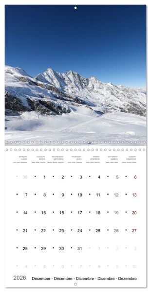 Produktbild: Les merveilles du Valais (Calendrier mural carr&eacute; 2026 30x30 cm) Calendrier double avec une page pour vos prises de notes