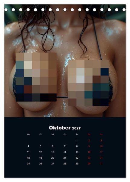 Produktbild: Einge&ouml;lt - Sexy Frauen Kalender (Tischkalender 2027 DIN A5 hoch), CALVENDO Monatskalender
