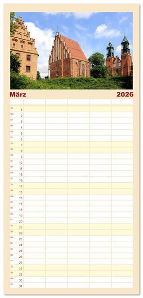 Produktbild: Familienplaner 2026 - Posen - Traumhaftes Reiseziel in Polen mit 5 Spalten (Wandkalender, 21 x 45 cm) CALVENDO