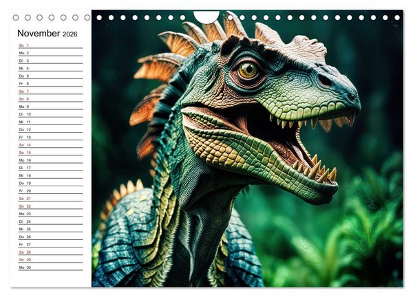 Produktbild: Urzeit erwacht - Ein Jahr mit den Dinosauriern (Wandkalender 2026 DIN A4 quer), CALVENDO Monatskalender
