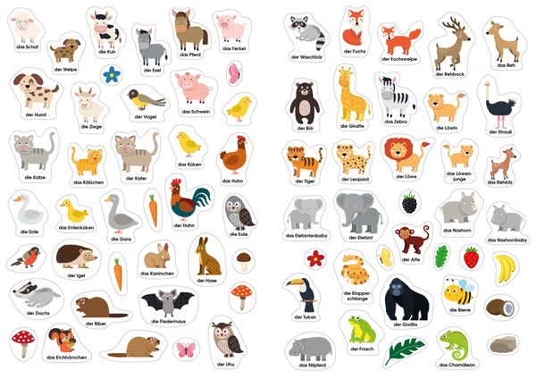 Produktbild: Mein erstes Bildw&ouml;rter-Stickerbuch &ndash; Tiere
