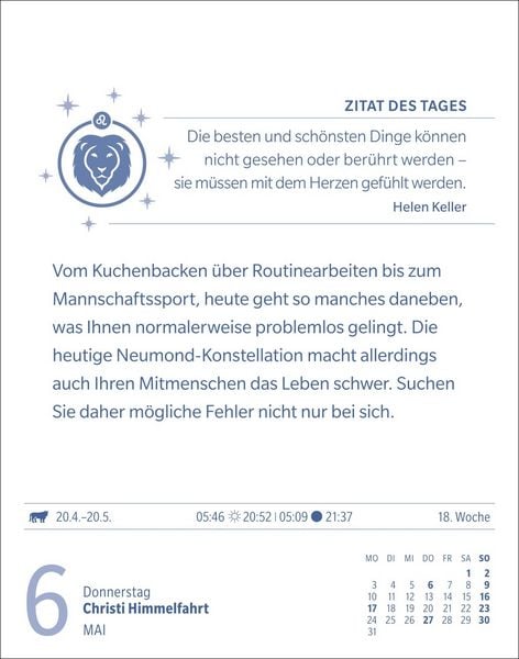 Produktbild: L&ouml;we Sternzeichenkalender 2027 - Tagesabrei&szlig;kalender - Ihr Horoskop f&uuml;r jeden Tag