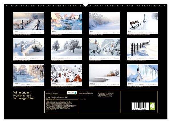 Produktbild: Winterzauber - Nordwind und Schneegest&ouml;ber (hochwertiger Premium Wandkalender 2026 DIN A2 quer), Kunstdruck in Hochglanz