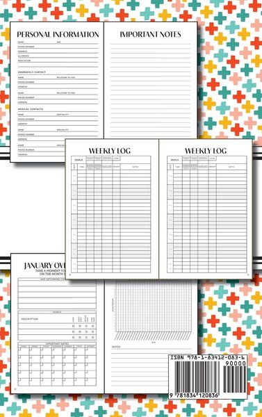 Produktbild: 1-Year Blood Pressure Tracker (Multi-Color Health Crosses)