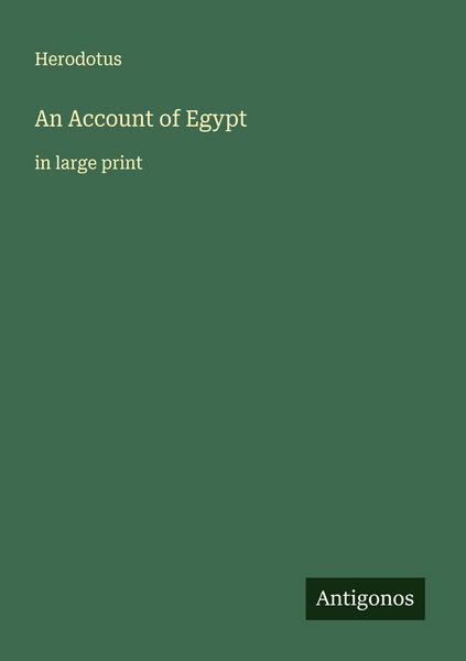 Produktbild: An Account of Egypt