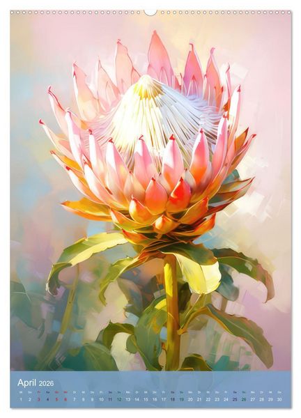 Produktbild: Blumen im Malstil (hochwertiger Premium Wandkalender 2026 DIN A2 hoch), Kunstdruck in Hochglanz