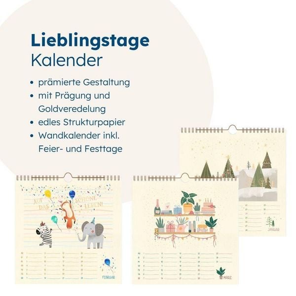 Produktbild: Wandkalender quadratisch 2027 Lieblingstage