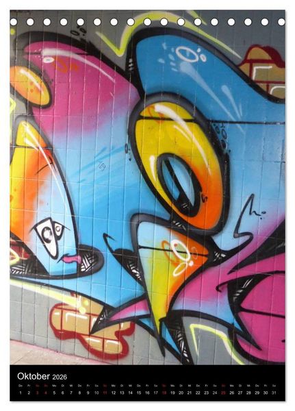 Produktbild: KA- GRAFFITI (Tischkalender 2026 DIN A5 hoch), CALVENDO Monatskalender