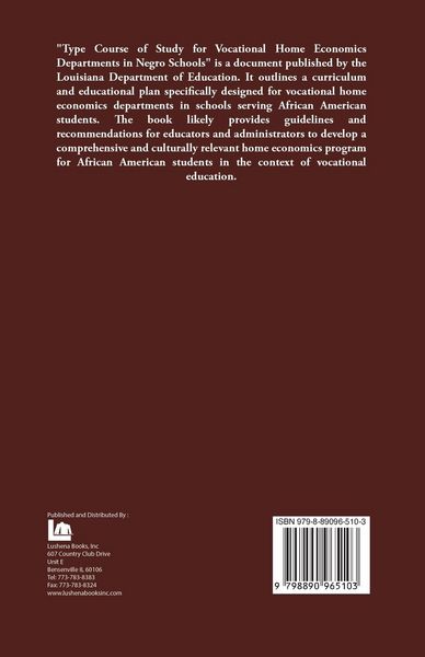 Produktbild: Type Course of Study for Vocational Home Economics Departments in Negro Schools