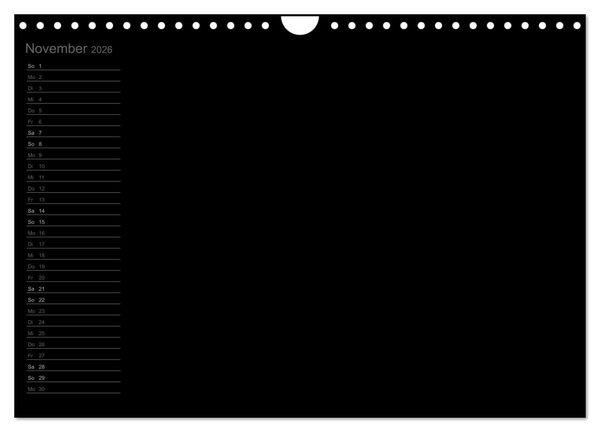 Produktbild: Bastel-Geburtstagskalender schwarz / Geburtstagskalender (Wandkalender 2026 DIN A4 quer), CALVENDO Monatskalender